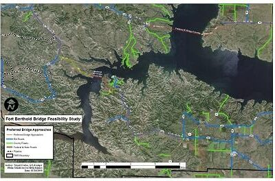 GIS Mapping for Little Missouri River and Lake Sakakawea Crossing, FBIR Bridge Feasibility Study. Fort Berthold Indian Reservation, Three Affiliated Tribes of the Fort Berthold Reservation (agency)